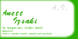 anett izsaki business card