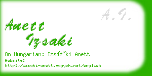 anett izsaki business card